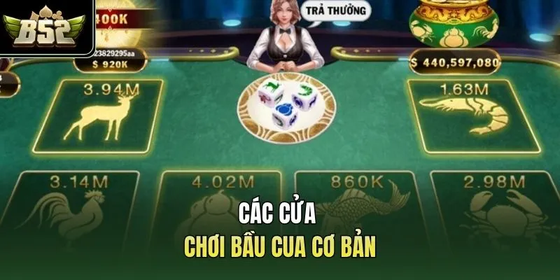 Các cửa chơi bầu cua cơ bản